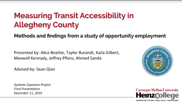 Measuring Transit Accessibility in Allegheny County